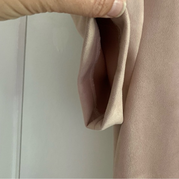 NWT Calvin Klein soft blush pink faux suede scuba sheath dress size 0P. - Picture 5 of 8